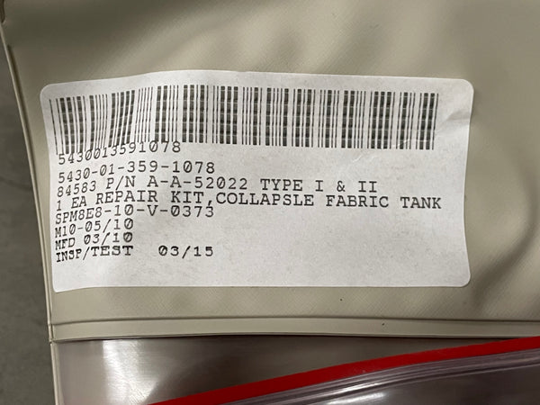 Belzona A-A-52022 Collapsible Fabric Tank Repair Kit NSN:5430-01-359-1078