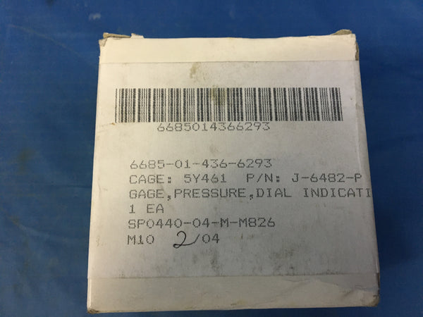Marsh Bellofram J-6482-P 0/5000 PSI Dial Indicating Pressure Gage NSN:6685-01-436-6293