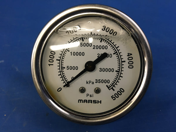 Marsh Bellofram J-6482-P 0/5000 PSI Dial Indicating Pressure Gage NSN:6685-01-436-6293