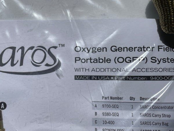 NEW!!! CAIRE SAROS 3000 Oxygen System Military Field + battery + accessories