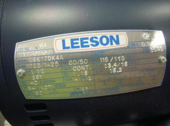 Leeson 1/2HP Motor Current NSN:6105-01-293-0317 P/N:8720750-1 