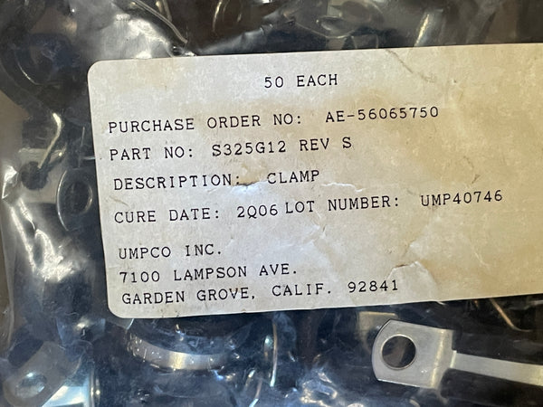 (50) Umpco S325G12 3/4" Plated Steel Cable Clamp 1/2" Wide NSN:5340-01-550-3922