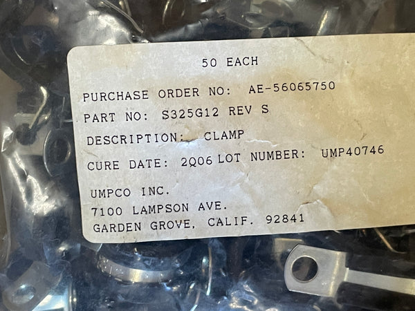 (50) Umpco S325G12 3/4" Plated Steel Cable Clamp 1/2" Wide NSN:5340-01-550-3922