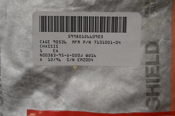Electrical-electronic Eq Chassis for use with S-3 acft NSN:5998-01-266-0903