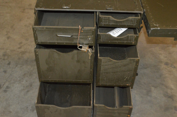Genuine Military Portable Mobile Field Desk, Lockable with Stool NSN: 7110-00-267-1999