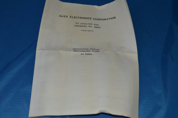 Avex AV-5283C Oscilloscope Scope analyzer Clip Probe Test Lead NSN:6625-00-324-0572