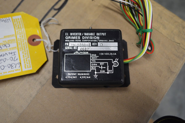 Static Power Inverter 28VDC/0.5AMP NSN:6130-01-362--5291 P/N:70-0244-1