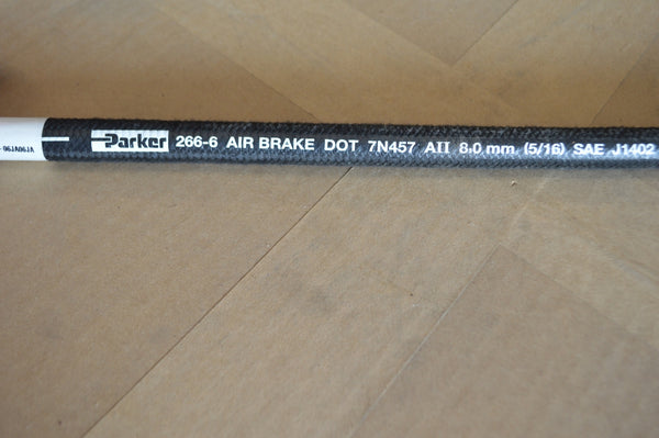 36" Parker Air Brake Hose ,5/16" Braided Cover,1500 PSI,P/N:266-6 P/N:06B-06JA06JA036 NSN: 4720-01-591-0777