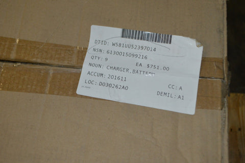 Battery Charger NSN: 6130-01-509-9216 P/N: 250-5100-360 (COMPLETE UNIT)