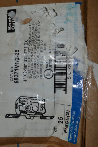 Box Of 25 Thomas & Betts 58371V1/2-25 Steel Utility Boxes 4" x 2-1/8" NSN: 5975-00-781-9812 P/N: 58371V1/2-25
