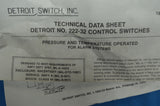 Detroit 222-32NL1 Thermostatic Control Switch NSN:5930-00-259-3362 P/N: 222-32NL1-2222006