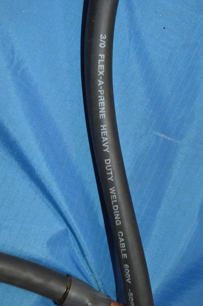 3/0 AWG Flex-A-Prene Welding/Battery Cable - Black - Made in USA 48" With Lugs NSN: 6150-01-569-0594 | Model: 1531970