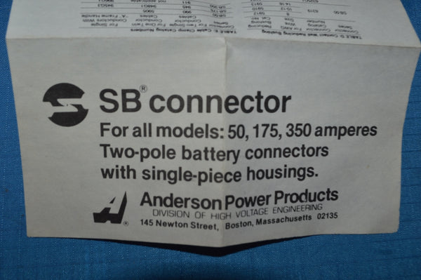 ANDERSON POWER PRODUCTS SB 350 AMP 6322G2 SB BATTERY CHARGER SB Connector NSN: 5935-01-020-9574 P/N: 6322G2