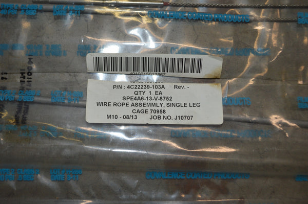 Covalence Single Leg Wire Rope Assembly nsn 4010-01-501-2867 p/n 4c22239-103a