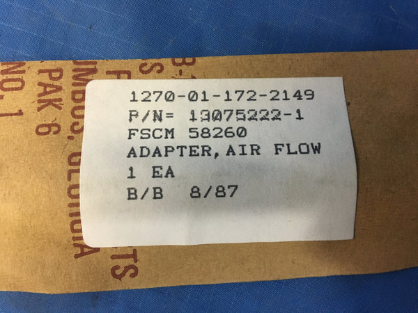 NOS Air Flow Adapter NSN:1270-01-172-2149 Model:13075222-1