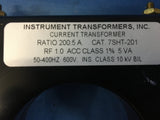Instrument Transformers 200:5 Amp Ratio Power Transformer NSN:5950-01-345-0955 Model:7SHT201