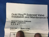 Parker Hannifin Gold Ring Solenoid Valve Model:12F23C2148ACFGC05 NSN: 4810-01-019-8944