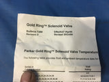 Parker Hannifin Gold Ring Solenoid Valve Model:12F23C2148ACFGC05 NSN: 4810-01-019-8944