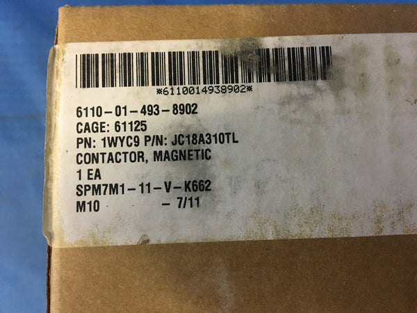 Springer Controls 18Amp Magnetic Contactor P/N:JC18A310TL NSN:6110-01-493-8902