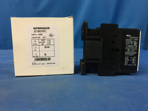 Springer Controls 18Amp Magnetic Contactor P/N:JC18A310TL NSN:6110-01-493-8902