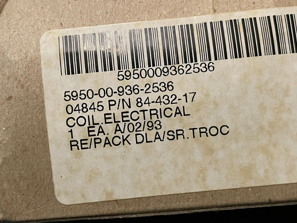 Coil, Electrical P/N:27-478-1D NSN:5950-00-936-2536