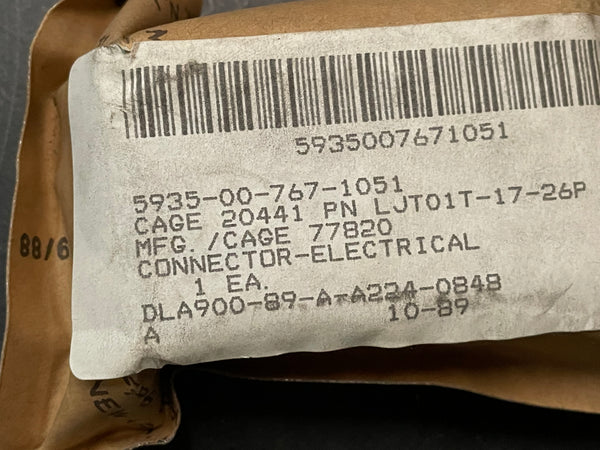 Amphenol LJT01T-17-26P Electrical Plug Connector NSN:5935-00-767-1051