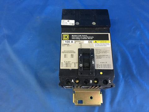 Square D 3P 100A 600V~250V Circuit Breaker FH36000M