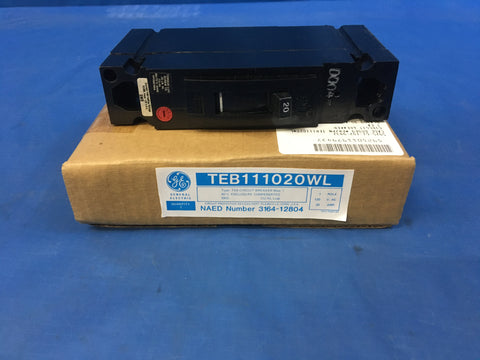 General Electric TEB111020WL Circuit Breaker 20A/120VAC/1P NSN:5925-01-197-9437