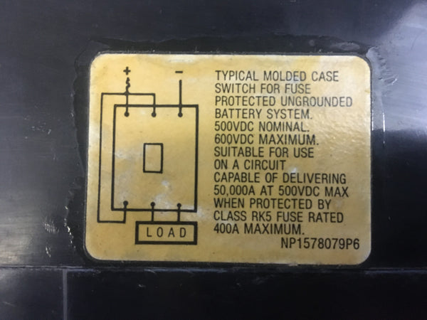 TFJ236Y225 General Electric Type TFJ Molded Case Switch 3P 225A 600VAC