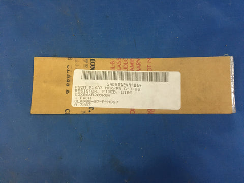 Vishay G-3-66 Inductive Wire Wound Fixed Resistor 205 OHMS NSN:5905-01-249-9014 Model:J690P2050A