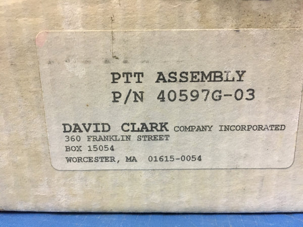 NOS David Clark 40597G-03 Push Switch for An/tsq-17 (v) 1 NSN:5930-01-457-8317