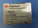 (50) 3M 4X310 Terminal Lug 3,3-5,2 mm 12-10AWG NSN:5940-01-586-3469