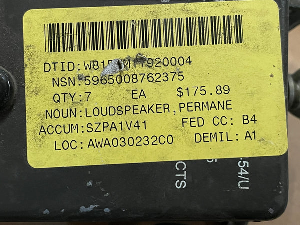 NOS Vintage Military Surplus Jeep Truck Loudspeaker LS454/U Radio Field Gear NSN:5965-00-876-2375