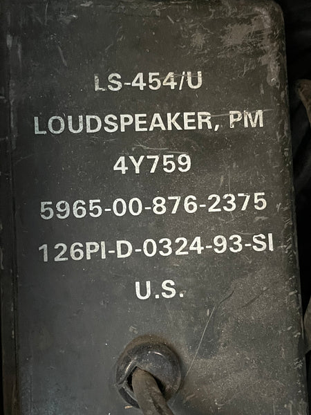 NOS Vintage Military Surplus Jeep Truck Loudspeaker LS454/U Radio Field Gear NSN:5965-00-876-2375