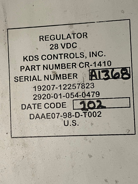 KDS Controls 12257823 Engine Generator Regulator NSN:2920-01-054-0479