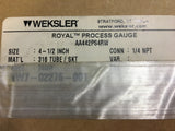 Weksler AA442PS4RW Pressure Gauge Dial, 4 1/2", 1/4"NPT, 0-2000PSI NSN:6685-00-267-9480