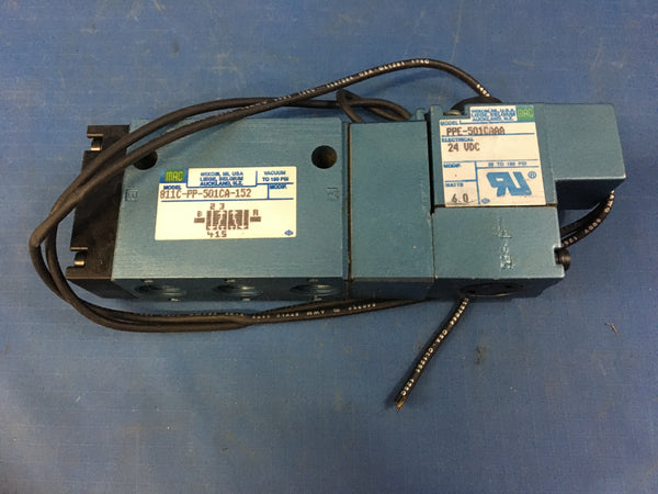 Mac Valves 811C-PP-501CA-152 Directional Control Linear Valve 24VDC 150PSI NSN:4810-01-225-6978