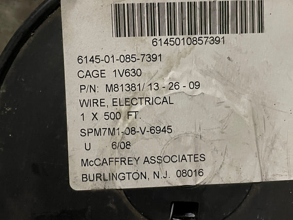 500FT Lockheed Martin Corp M81381/13-26-09 Electrical Wire 26AWG NSN:6145-01-085-7391