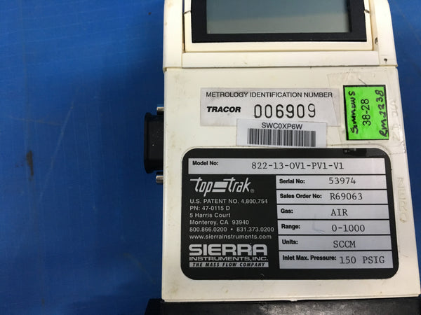 NEW Sierra Mass Top-Trak Flow Meter w/ Display 822-13-0V1-PV1-V1