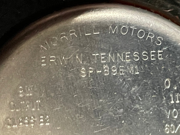 Morrill Motors 332417 AC Motor  0.53A, 115V, 50/60HZ, 1550RPM NSN:6105-00-937-5781