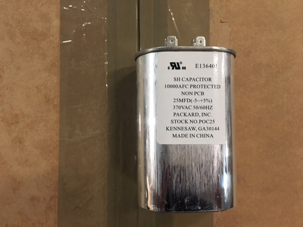 DAYTON 2MDW3 OVAL Motor Run Capacitor 25 Microfarad Rating 370VAC Voltage