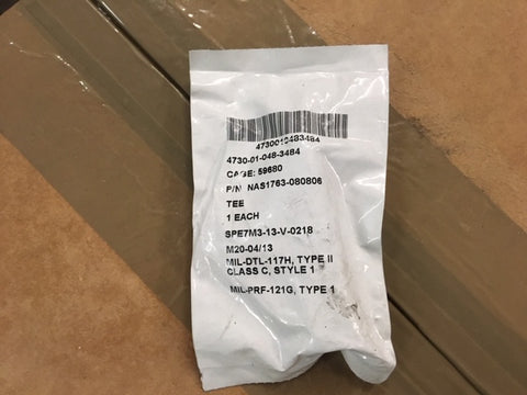 3/8" x 1/2" Tee Tube Alloy Steel Compression Max Swivel Tee Fitting NSN:4730-01-048-3484