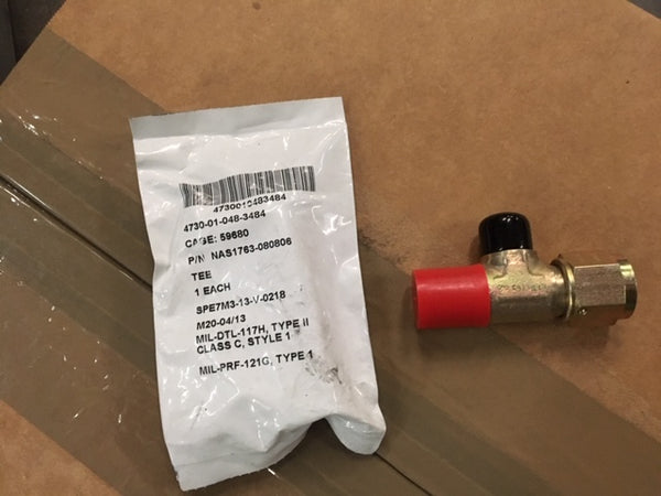 3/8" x 1/2" Tee Tube Alloy Steel Compression Max Swivel Tee Fitting NSN:4730-01-048-3484