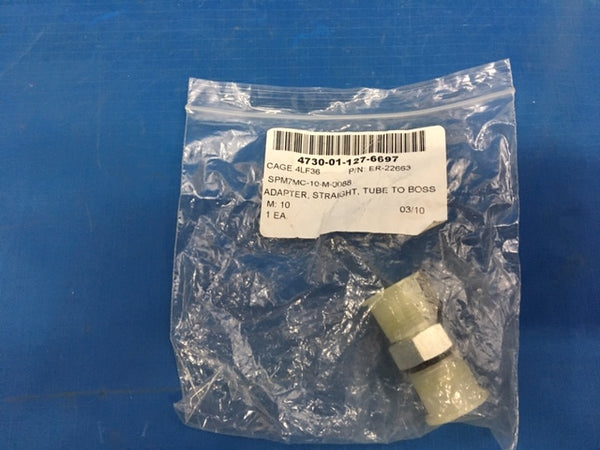 Straight Tube To Boss Fitting Hydraulic Adapter NSN:4730-01-127-6697 P/N:ER-22663