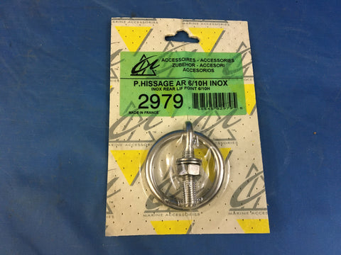 Zodiac Hurricane 2979 Eye Bolt, INOX Rear Lift Point 6/10H NSN:5306-01-334-4435