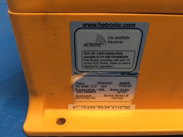 Hetronic CS458RXN Receiver Distribution Box NSN 6110-01-565-4602