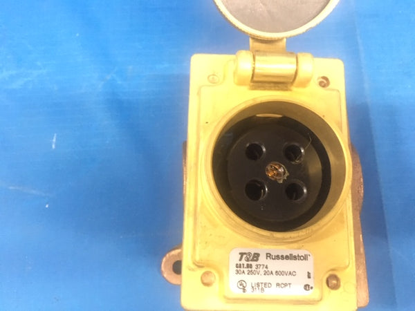 Thomas & Betts 3744 Receptacle Connector 30A 250V 20A 600VAC NSN:5935-00-435-2458