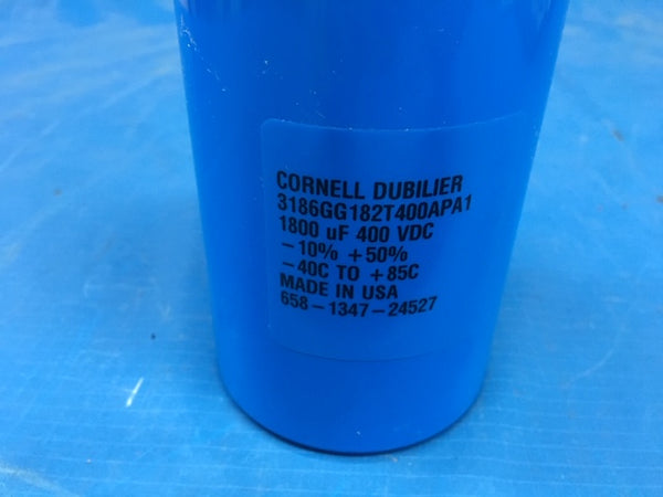 1800 uF 400VDC Large Can Electrolytic Capacitor 3186GG182T400APA1 NSN:5910-01-253-3324