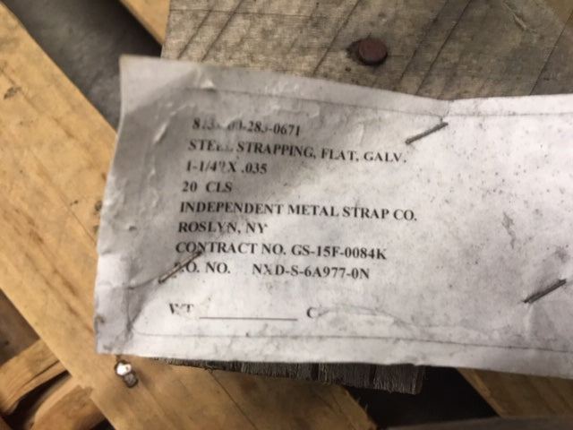20 Rolls Steel Strapping 1 1/4" x .035 Heavy Duty Galvanized Banding  NSN:8135-00-283-0671
