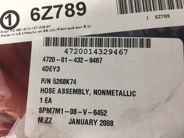 Dayton 1/2" ID x 25' Flexible Rubber Compressor Air Hose, 250 PSI, P/N 6Z789 NSN:4720-01-432-9467